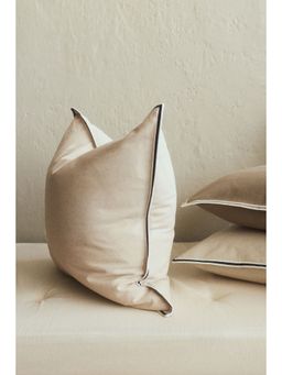 H&M - Beige Cotton canvas cushion cover