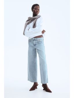 H&M - Women Blue Wide High Waist Ankle Jeans