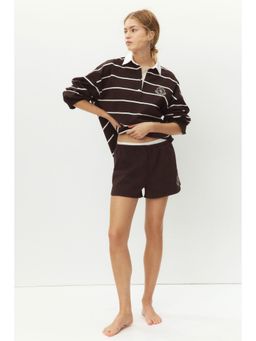 H&M - Women Brown Cotton Jersey Shorts