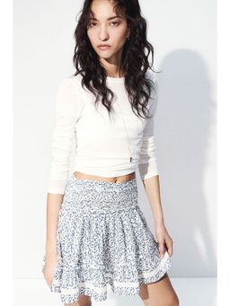 H&M - Women Blue Tiered Viscose-Blend Skirt