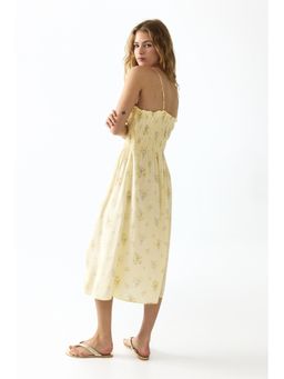 H&M - Women Yellow Smocked Strappy Dress