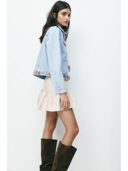 H&M - Women Blue Embroidery-Detail Denim Jacket