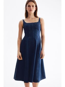H&M - Women Blue Denim Midi Dress