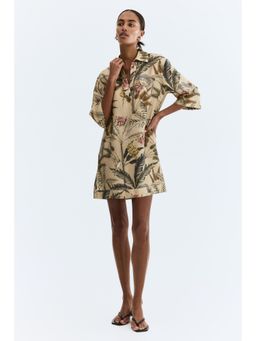 H&M - Women Beige Loose-Fit Tunic Dress