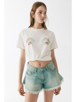 H&M - Women White Appliqued T-Shirt