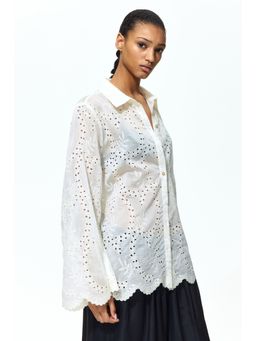 H&M - Women White Broderie Anglaise Shirt