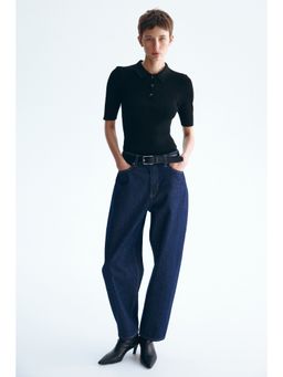 H&M - Women Black Pointelle-knit top