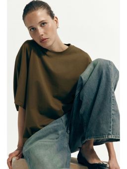 H&M - Women Green Batwing-Sleeved T-Shirt
