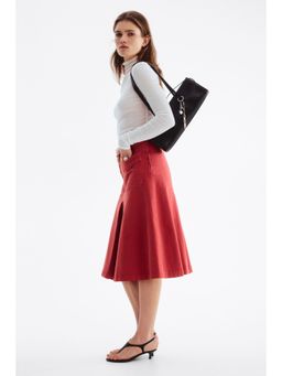 H&M - Women Red A-line twill skirt
