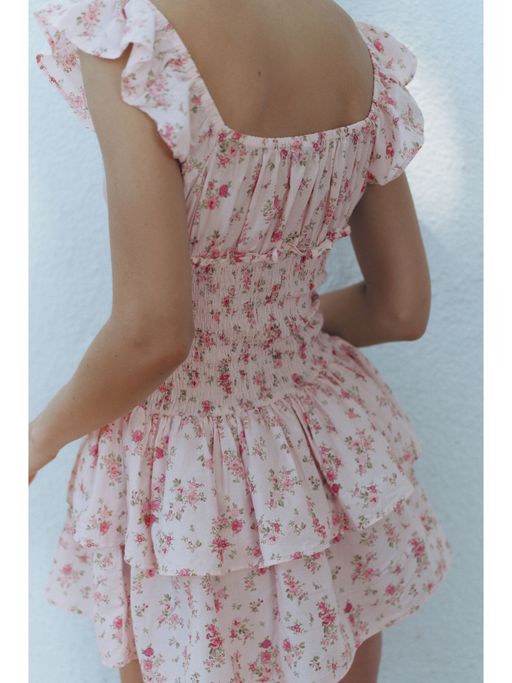h&m pink smocked dress Women's Pink Smocked Dress