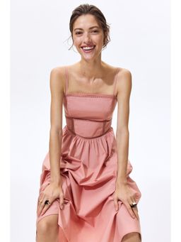 H&M - Women Pink Tie-strap cotton dress