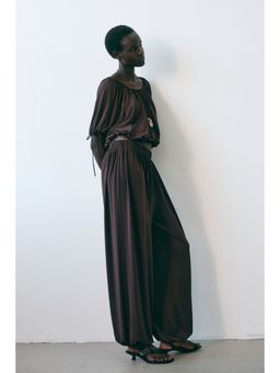 H&M - Women Brown Pull-On Balloon Trousers