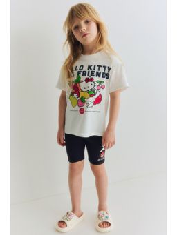 H&M - Girls White 2-Piece Printed Cotton Set