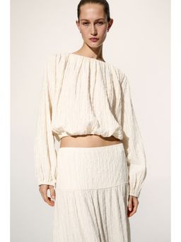 H&M - Women White Balloon-Sleeved Top