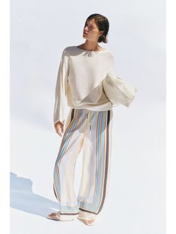 H&M - Women Beige Wide Drawstring Pant