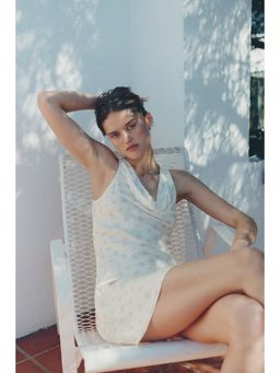 H&M - Women White Cowl-Neck Satin Dress