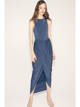 H&M - Women Blue Tulip-Skirt Maxi Dress