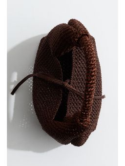 H&M - Women Brown Glittery Hole-Knit Handbag