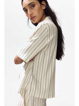 H&M - Women White Linen-Blend Resort Shirt