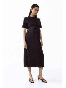 H&M - Women Brown MAMA Tie-detail T-shirt dress