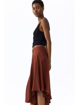 H&M - Women Brown Asymmetric Viscose Skirt