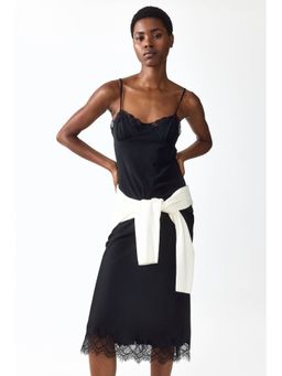 H&M - Women Black Lace-trimmed strappy top