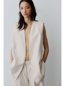 H&M - Women Beige Belted Waistcoat