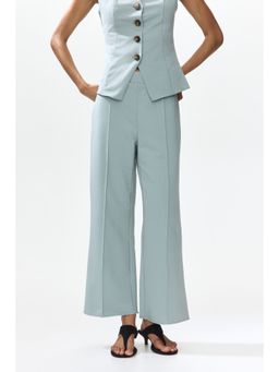 H&M - Women Turquoise Crease-front jersey trousers