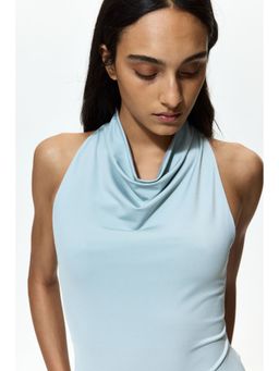 H&M - Women Turquoise Cowl-neck Bodysuit