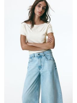 H&M - Women White Gathered cap-sleeved top