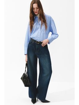 H&M - Women Blue Barrel Regular Waist Jeans