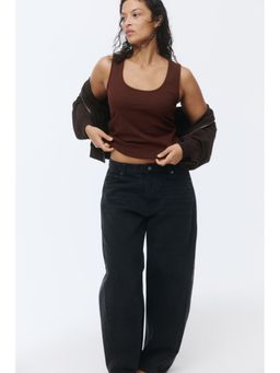 H&M - Women Brown Cotton Vest Top
