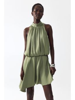 H&M - Women Green Asymmetric-Skirt Dress