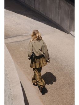 H&M - Women Green Skirt-layered balloon trousers
