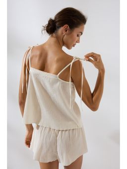 H&M - Women White Lace-Detail Cotton Pyjamas