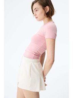 H&M - Women White Pleat-Detail Sweatshirt Skort