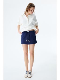 H&M - Women Blue Pleat-Detail Sweatshirt Skort