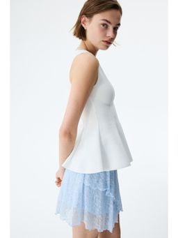 H&M - Women Blue Flounced Lace Skirt