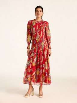 Label Ritu Kumar - Red Vesna Long Dress