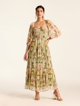 Label Ritu Kumar - Green Corrine Long Dress