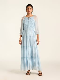 Label Ritu Kumar - Powder Blue Elly Long Dress