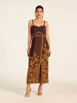 Label Ritu Kumar - Brown Edwin Long Dress