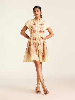 Label Ritu Kumar - Off White Ecru Melania Short Dress