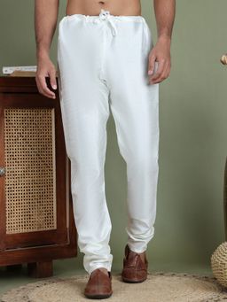 Jompers - Men Off-White Solid Churidar Pyjamas