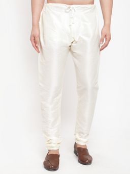 Jompers - Men Off-White Solid Churidar Pyjamas