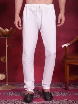 Jompers - Men White Solid Cotton Churidar Pyjama