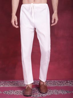 Jompers - Men White Solid Cotton Pyjama