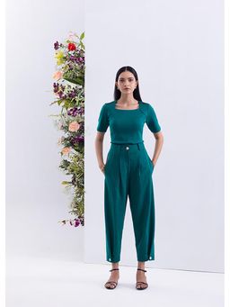 Alonge - Green Cotton Solid Pant