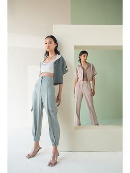 The Dapper Lady - Sage Zipped Joggers