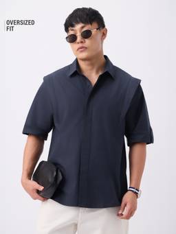 The Souled Store - Dark Admiral Men Korean Oversized Shirt